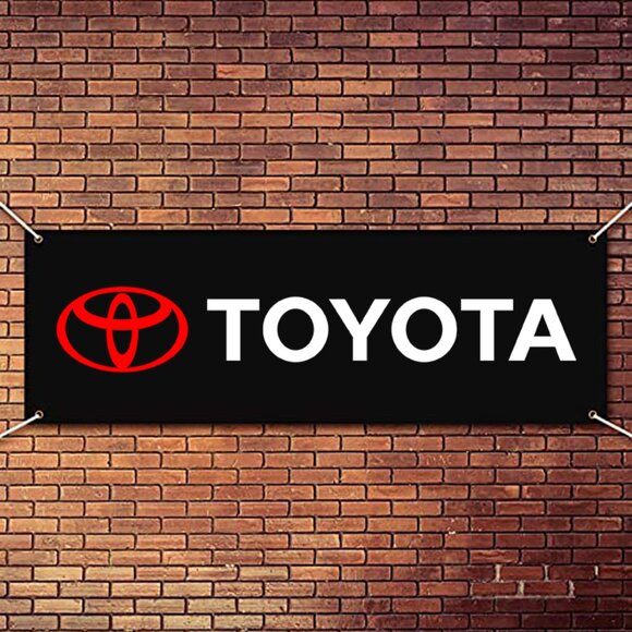 TOYOTA Logo Brand Exposure Vinyl Banner 6ft. Sign Car Sales Repair Shop Display - Picture 1 of 6